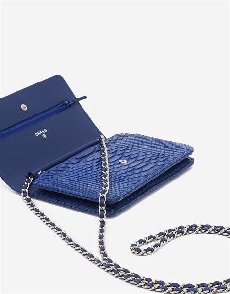 chanel wallet on chain blue|chanel wallet on chain measurements.